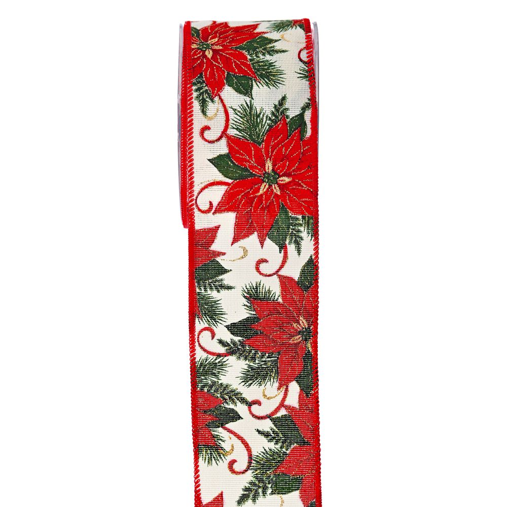 11243 ΚΟΡΔ.CLASIC POINSETTIA 6.7cmX9m ΚΟΚΚΙΝΟ-ΠΡΑΣΙΝΟ