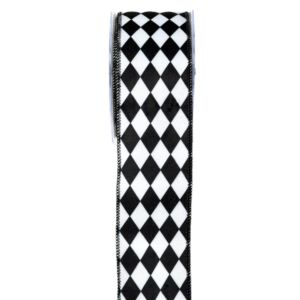 ΚΟΡΔ.HOLLAND VELVET  BACKING RAVEL 6.7cmX9m ΜΑΥΡΟ-ΛΕΥΚΟ