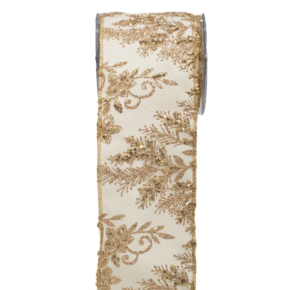 20065 ΚΟΡΔ.ALKYON DOUBLE FACE GROSS 10cm x 4.5m ΕΚΡΟΥ-ΧΡΥΣΟ