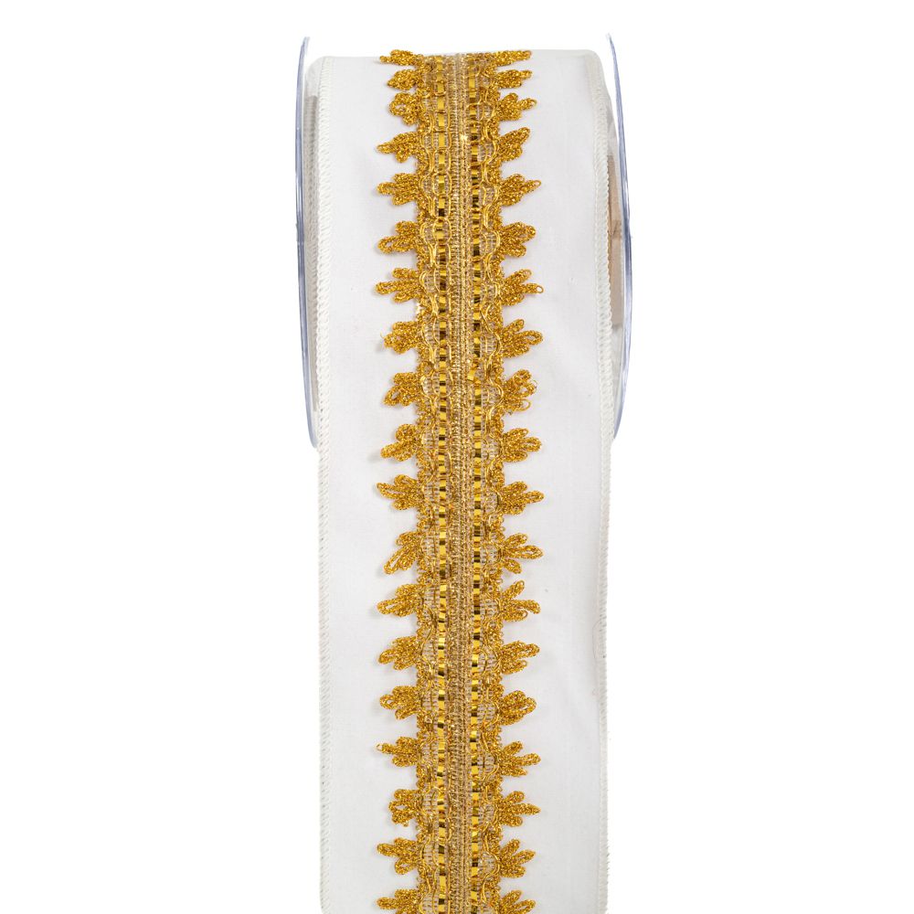 20067 ΚΟΡΔ.HALIMA VELVET 10cm x 4.5m ΛΕΥΚΟ