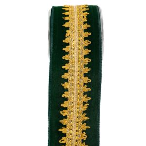 ΚΟΡΔ.HALIMA VELVET 10cm x 4.5m  ΠΡΑΣΙΝΟ