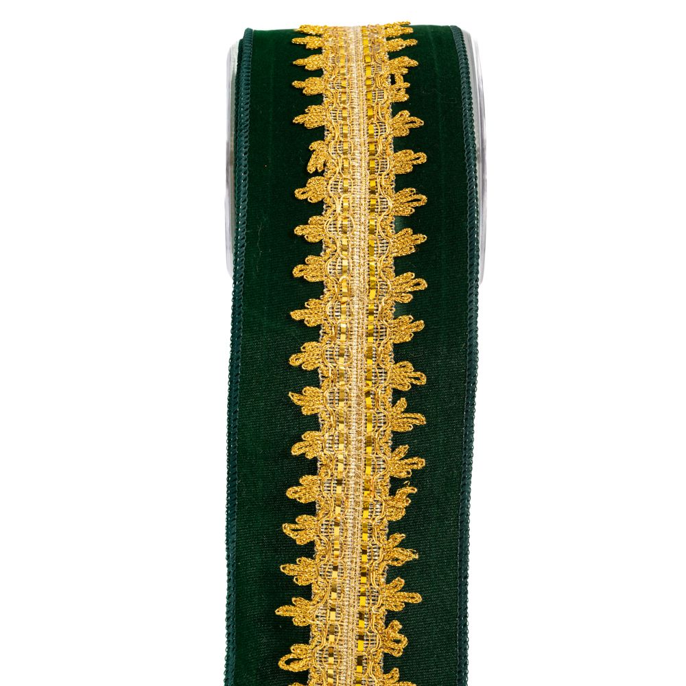 20068 ΚΟΡΔ.HALIMA VELVET 10cm x 4.5m ΠΡΑΣΙΝΟ