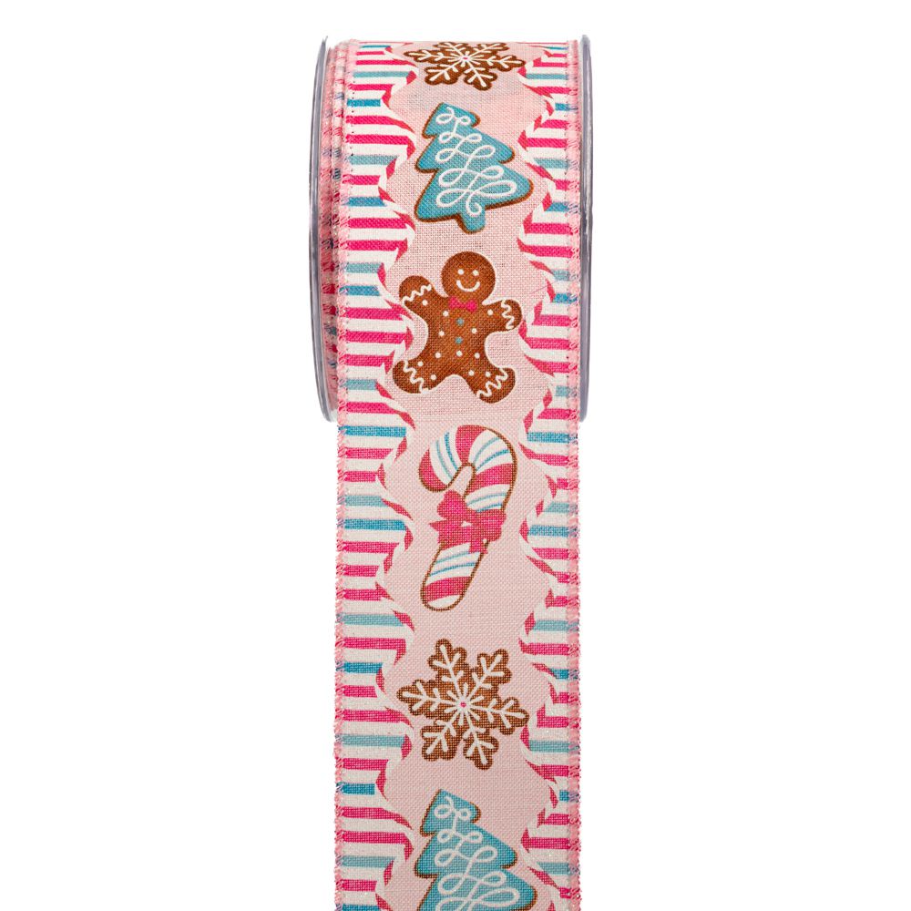 20084 ΚΟΡΔ.BISCOTTI DI NATALE 6.7cmX9m ΡΟΖ