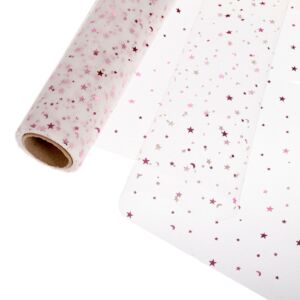 ΤΟΥΛΙ ΜΕ ΑΣΤΕΡΙΑ  48cmX9m ΡΟΖ