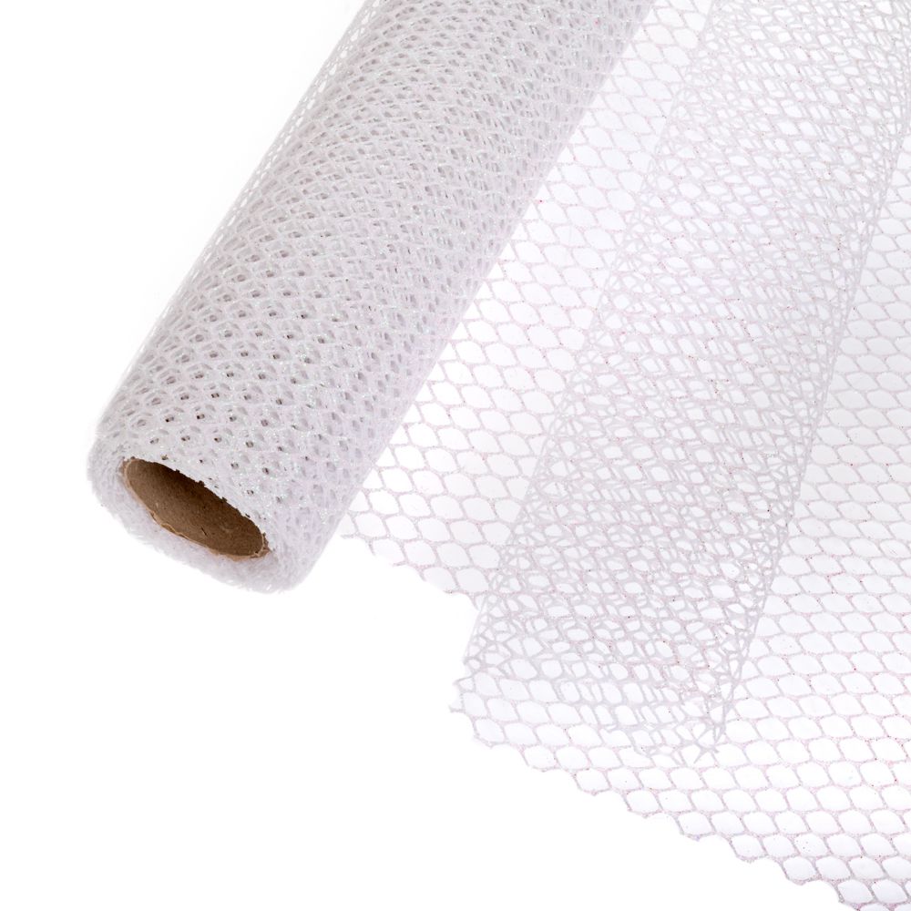 20109 ΥΦΑΣΜΑ GLITTER FENCE 50cmX5m ΛΕΥΚΟ