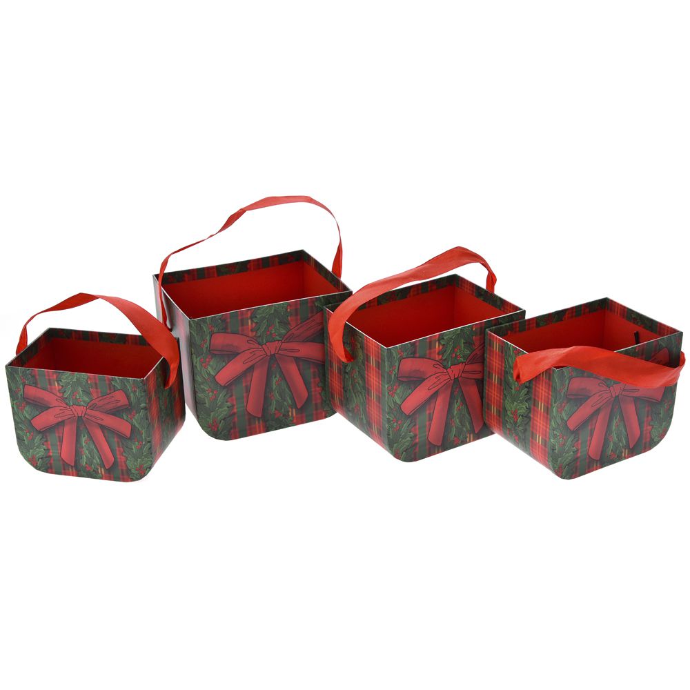 73411 ΧΑΡΤΙΝΟ ΚΟΥΤΙ ΤΣΑΝΤΑ ΣΕΤ 4 ΠΡΑΣΙΝΟ ΜΕ ΦΙΟΓΚΟ