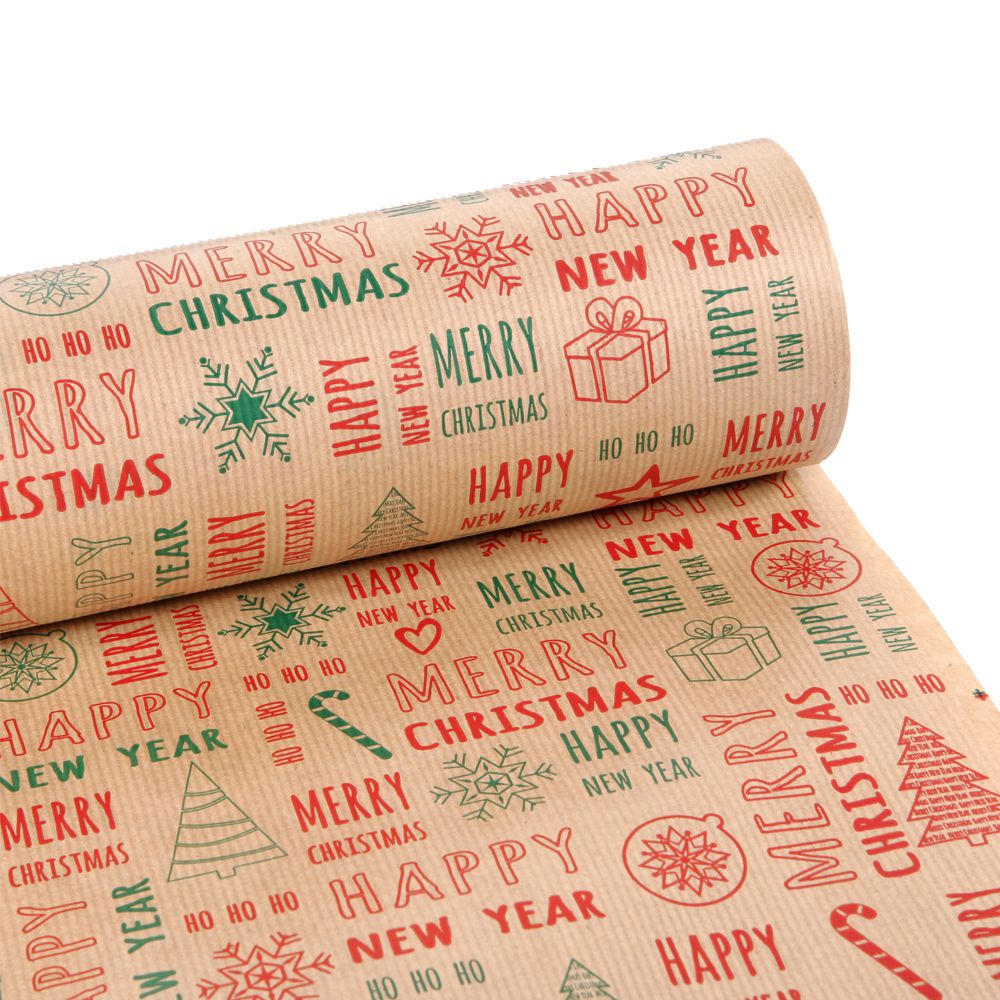 73648 CRAFT 60ΕΚΧ50ΜΕΤΡΑ ΧΑΡΤΙ ΠΕΡΙΤΥΛ ΠΡΑΣ ΚΟΚΚΙΝΟ MERRY CHRISTMAS