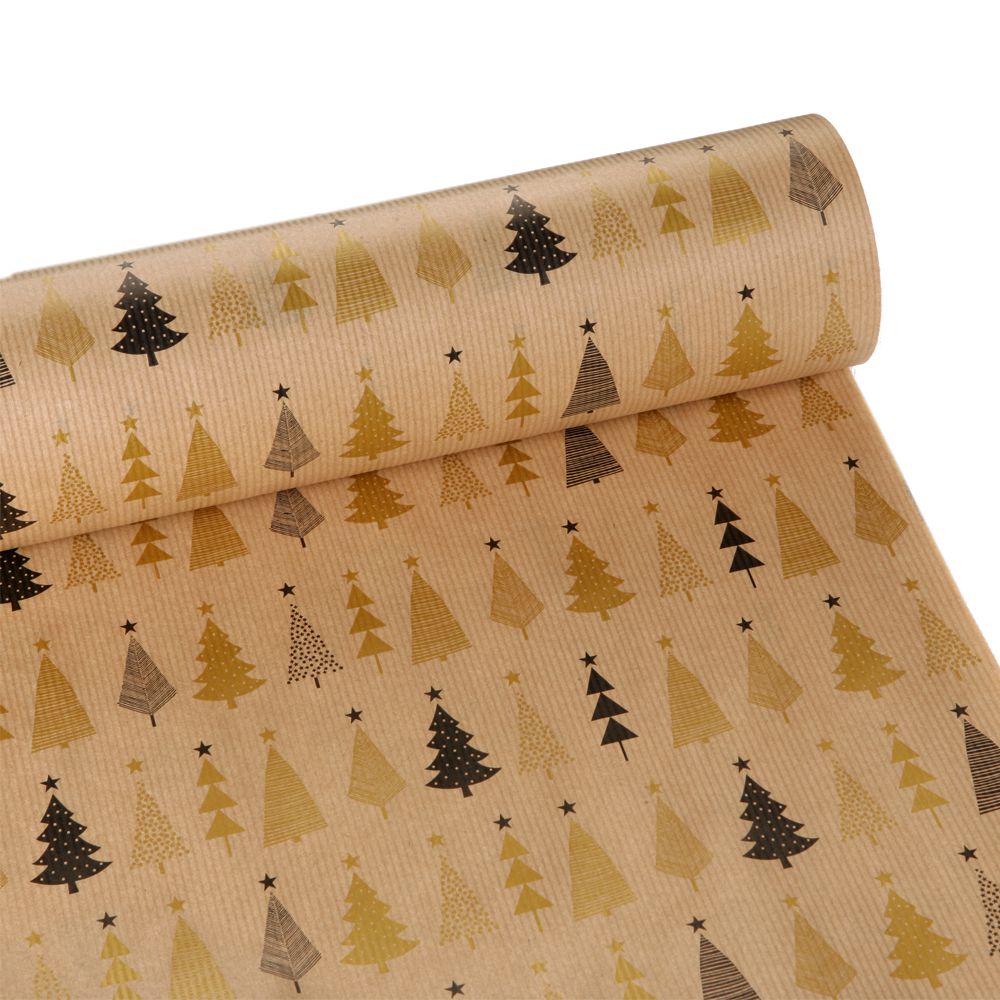 73653 CRAFT 60ΕΚΧ50ΜΕΤΡΑ ΧΑΡΤΙ ΠΕΡΙΤΥΛ ΜΑΥΡΟ ΧΡΥΣΟ MERRY CHRISTMAS