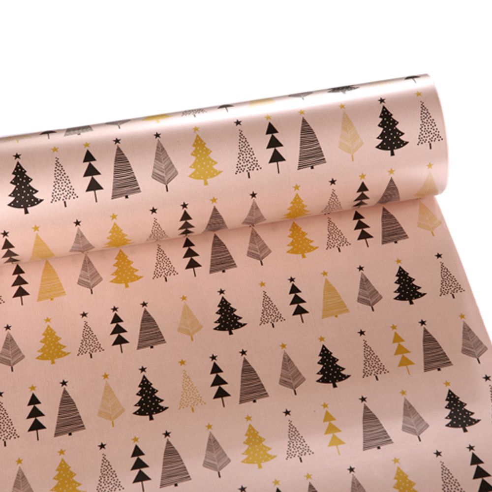 73657 ΧΑΡΤΙ 60ΕΚΧ50ΜΕΤΡΑ ΠΕΡΙΤΥΛ ΡΟΖ ΜΕ ΜΑΥΡΑ ΧΡΥΣΑ ΔΕΝΔΡΑΚΙΑ