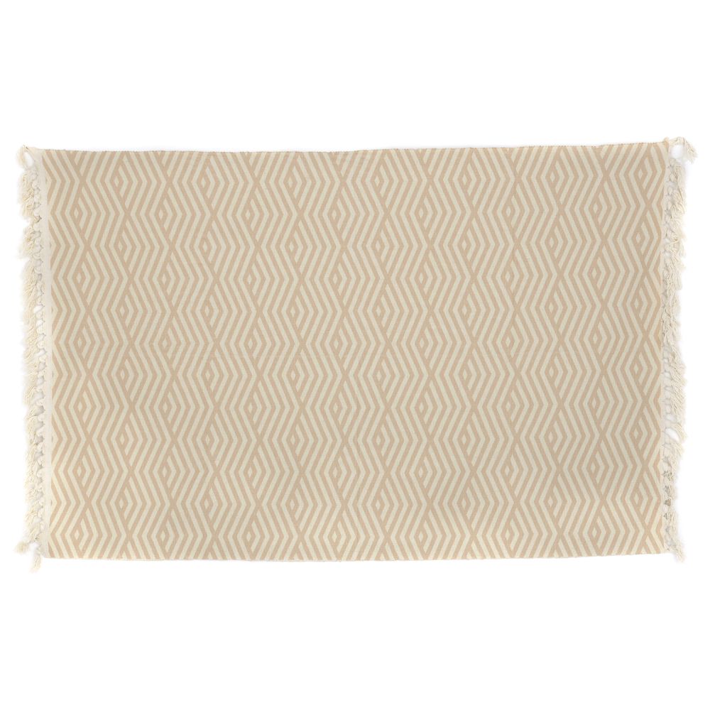 74169 ΒΑΜΒΑΚΕΡΟ ΧΑΛΙ 120Χ180ΕΚ ΚΡΕΜ ΜΕ ΚΑΦΕ ΣΧΕΔΙΑ