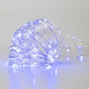 50 MICROLED ΣΥΡΜΑ ΜΠΑΤΑΡΙΑΣ ΑΣΗΜΙ ΜΠΛΕ ΣΤΑΘΕΡΟ 2.5ΜΕΤΡΑ