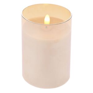 ΚΡΕΜ ΚΕΡΙ LED ΜΠΑΤΑΡΙΑΣ 7.5Χ15 ΕΚ ΣΕ ΜΕΛΙ ΓΥΑΛΙΝΗ ΒΑΣΗ