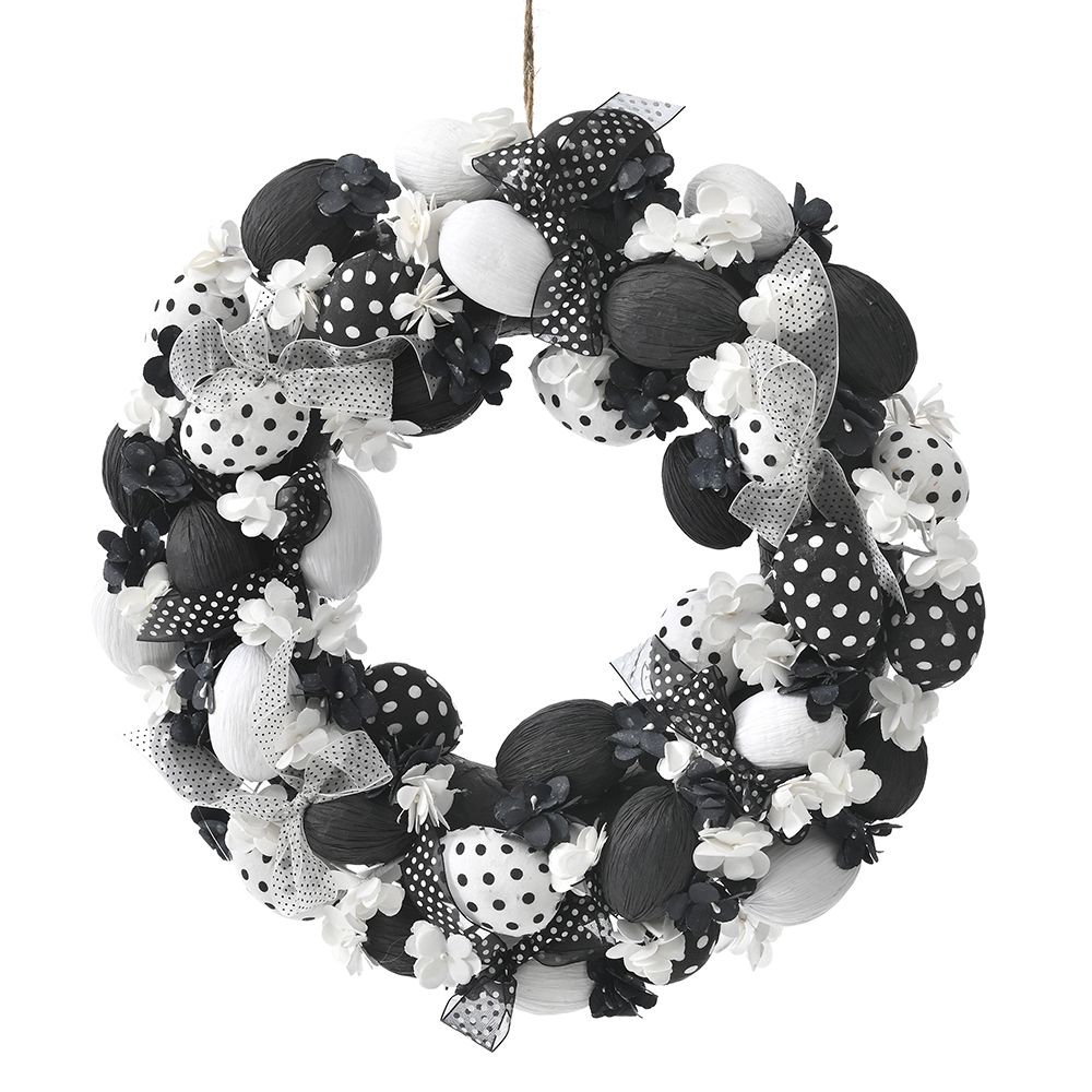 76705 ΣΤΕΦΑΝΙ ΜΕ ΑΣΠΡΑ KAI ΜΑΥΡΑ ΑΥΓΑ Φ40ΕΚ