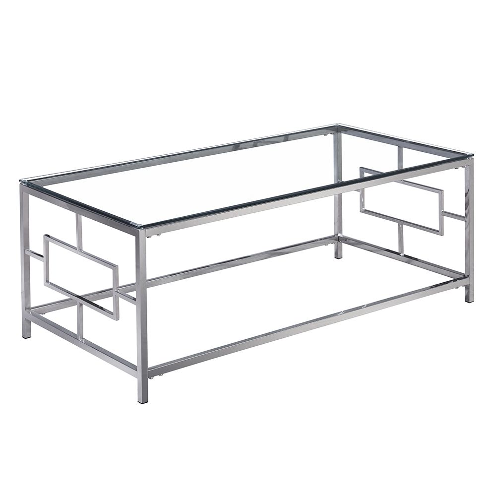 77272 ΑΣΗΜΙ ΜΕΤΑΛΛΙΚΟ ΧΑΜΗΛΟ ΤΡΑΠΕΖΙ CLEAR SILVER 120Χ60Χ45ΕΚ