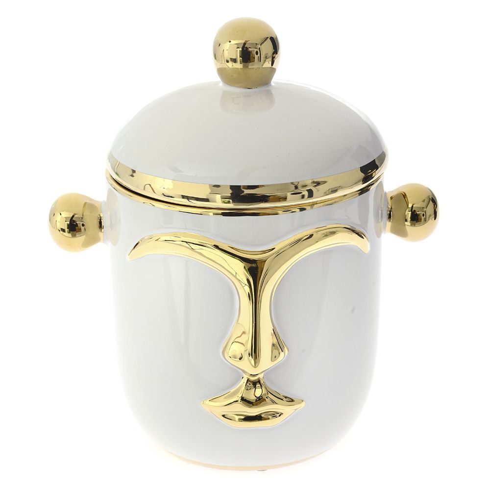 77608 ΛΕΥΚΟ ΚΕΡΑΜΙΚΟ ΒΑΖΟ ΠΡΟΣΩΠΟ 25Χ19Χ28ΕΚ ΜΕ ΚΑΠΑΚΙ