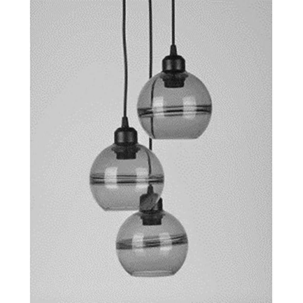 77805 ΓΥΑΛΙΝΟ ΓΚΡΙ ΦΩΤΙΣΤΙΚΟ ΟΡΟΦΗΣ ME 3 ΓΥΑΛΙΝΕΣ ΜΠΑΛΕΣ Φ15x13EK