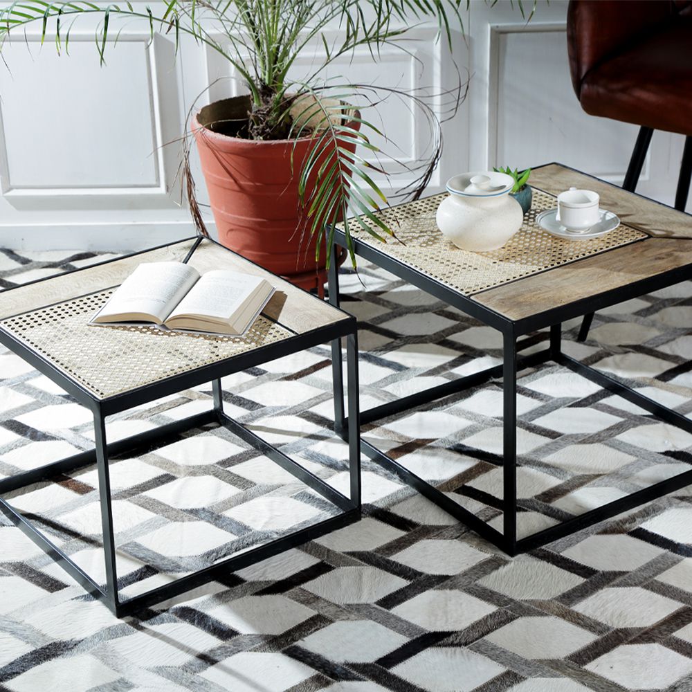 78621 ΞΥΛΙΝΟ ΚΑΙ ΜΕΤΑΛΛΙΚΟ ΤΡΑΠΕΖΙ ΣΕΤ 2 50Χ40 44Χ36ΕΚ