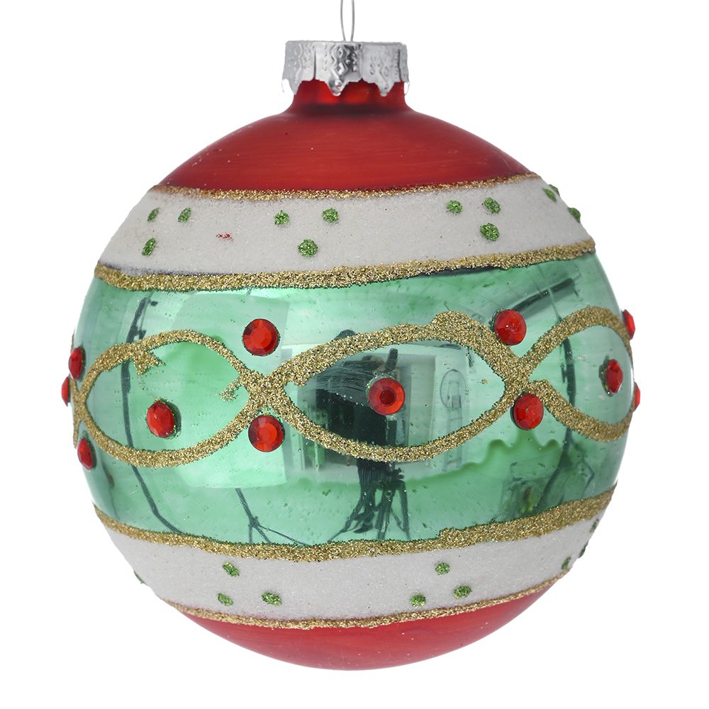 78652 ΚΟΚΚΙΝΗ VINTAGE ΓΥΑΛΙΝΗ ΜΠΑΛΛΑ 8ΕΚ ΣΕΤ 6