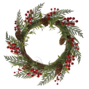 ΣΤΕΦΑΝΙ ΞΥΛΙΝΟ ΜΕ ΦΥΛΛΑ ΚΑΙ BERRIES 42EK ΚΑΙ ΚΟΥΚΟΥΝΑΡΙΑ