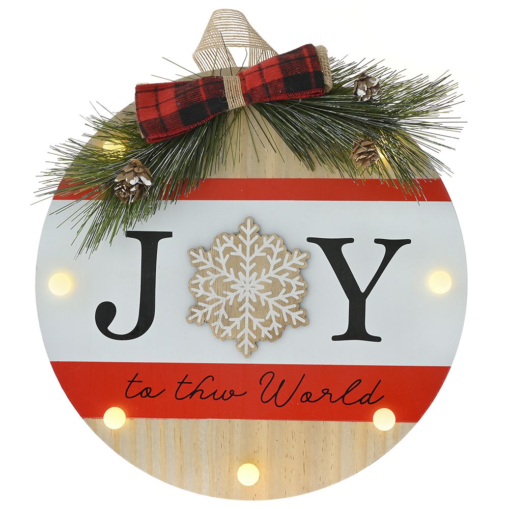 79822 ΞΥΛΙΝΗ ΣΤΡΟΓΓΥΛΗ ΚΡΕΜΑΣΤΗ ΠΙΝΑΚΙΔΑ JOY ΜΕ ΦΩΣ 29X4X29EK ΜΠΑΤΑΡΙΑΣ