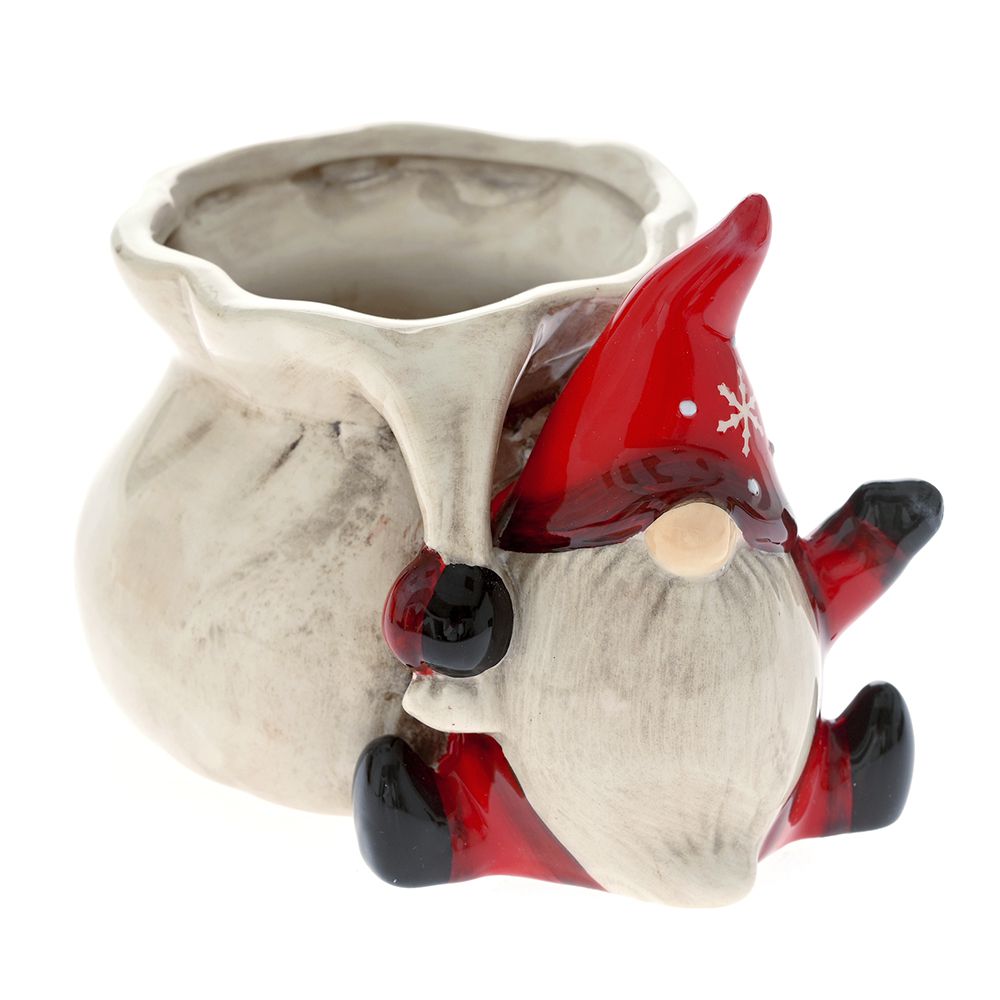 81493 ΑΣΠΡΟ ΚΟΚΚΙΝΟ ΚΕΡΑΜΙΚΟ ΜΠΩΛ ΠΟΥΓΚΙ ΜΕ ΝΑΝΟ 13Χ10Χ9ΕΚ