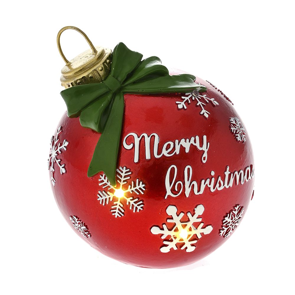 82251 ΚΟΚΚΙΝΗ ΠΟΛΥΡΕΖΙΝ ΦΩΤΙΖΟΜΕΝΗ ΜΠΑΛΑ 12Χ13ΕΚ ΜΠΑΤΑΡΙΑΣ MERRY CHRISTMAS