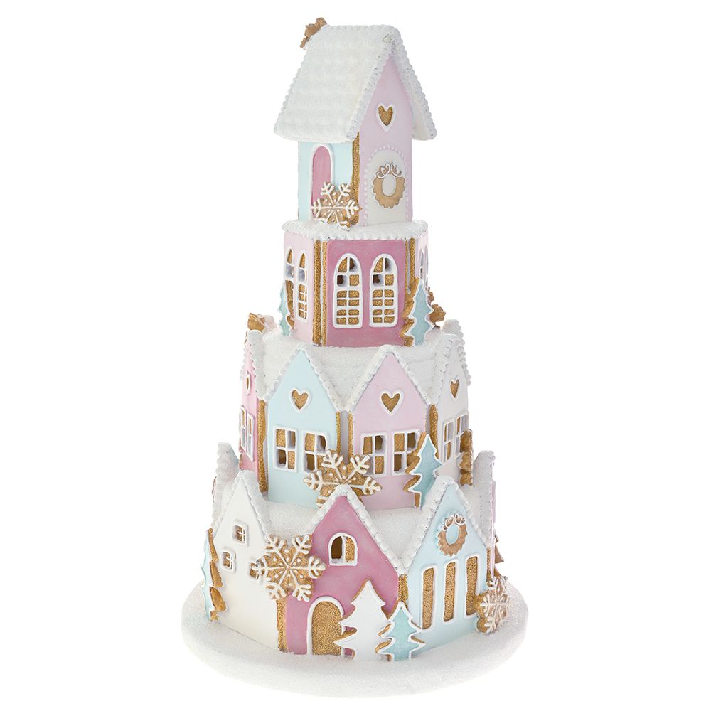 82264 ΠΟΛΥΧΡΩΜΟ GINGERBREAD ΣΠΙΤΙ ΜΕ LED ΦΩΣ 25Χ25Χ41ΕΚ