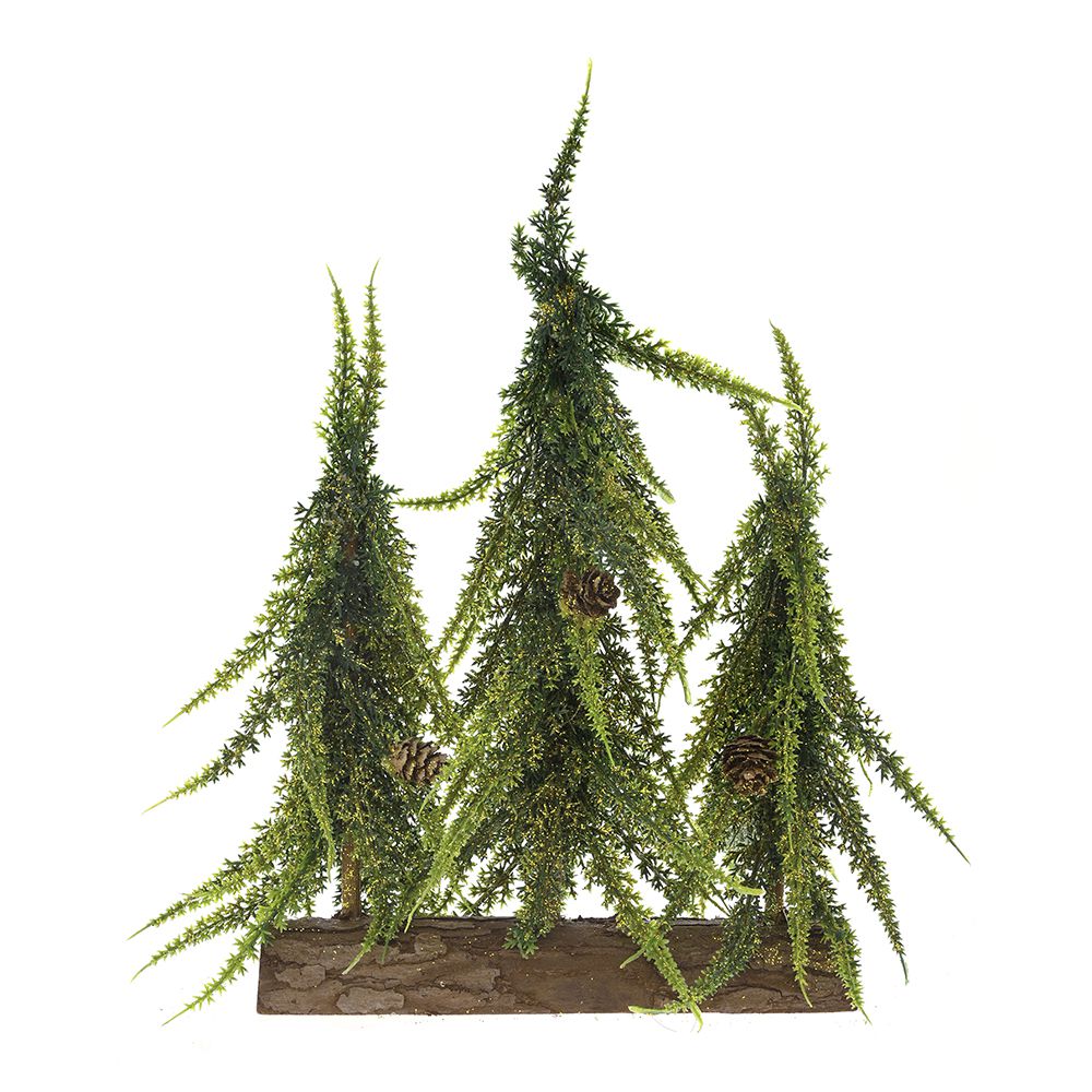 82621 ΔΕΝΤΡΑΚΙ ΤΡΙΠΛΑ ΜΕ ΧΡΥΣΑ GLITTER ΣΕ ΞΥΛΙΝΗ ΒΑΣΗ 30ΕΚ