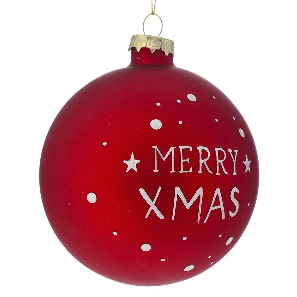 83223 ΚΟΚΚΙΝΗ ΓΥΑΛΙΝΗ ΜΠΑΛΑ 10ΕΚ ΣΕΤ 4 XMAS