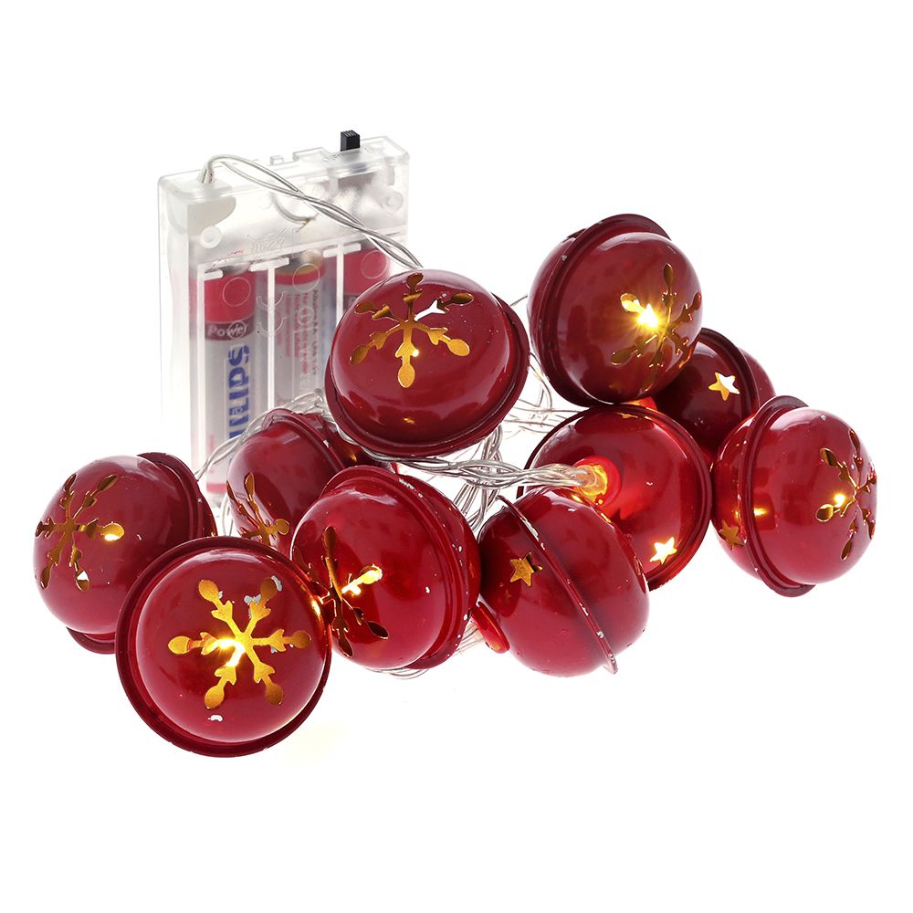 83430 ΓΙΡΛΑΝΤΑ ΚΟΚΚΙΝΕΣ ΣΙΔΕΡΕΝΙΕΣ ΚΑΜΠΑΝΕΣ 10 LED 4Χ155 ΕΚ