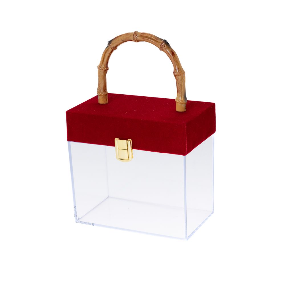 84671 ΔΙΑΦΑΝΟ ΚΟΥΤΙ ΔΩΡΟΥ ΜΕ ΚΟΚΚΙΝΟ ΚΑΠΑΚΙ AND ΧΕΡΟΥΛΙ 17x10x26EK