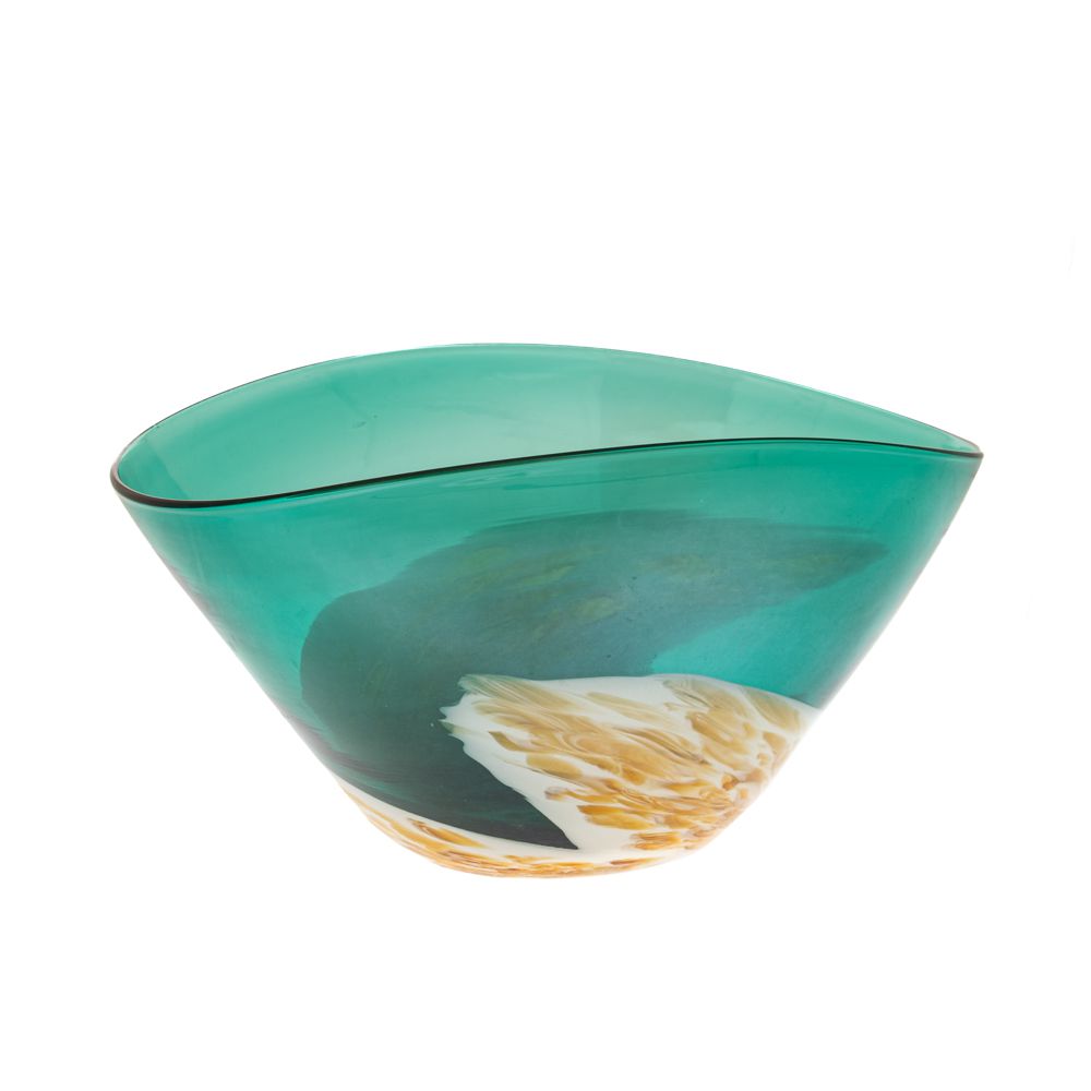 85016 ΓΥΑΛΙΝΟ ΔΙΑΦΑΝΟ-ΤΥΡΚΟΥΑΖ-ΚΡΕΜ ΟΒΑΛ ΜΠΩΛ 30x21.5x16EK