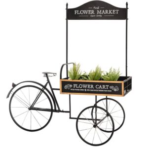 ΜΑΥΡΟ ΜΕΤΑΛΛΙΚΟ ΔΙΑΚΟΣΜΗΤΙΚΟ ΠΟΔΗΛΑΤΟ ΜΕ ΚΑΡΟΤΣΙ ΓΙΑ ΛΟΥΛΟΥΔΙΑ 165Χ68Χ168ΕΚ