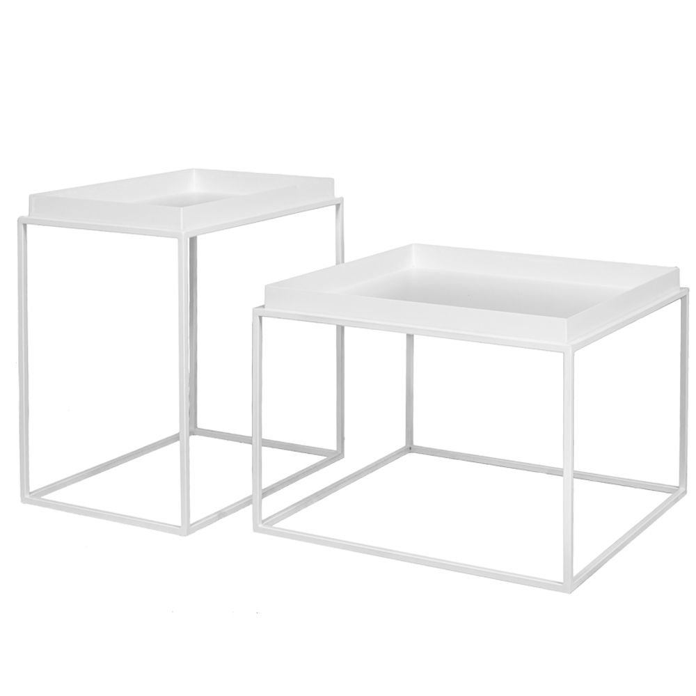 85171 ΣΕΤ 2 ΛΕΥΚΟ ΜΕΤΑΛΛΙΚΟ ΤΡΑΠΕΖΙ 60Χ60Χ40 56Χ38Χ54ΕΚ