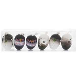 ΣΕΤ 6 ΜΑΥΡΟ-ΓΚΡΙ ΠΛΑΣΤΙΚΑ ΑΥΓΑ 6ΕΚ