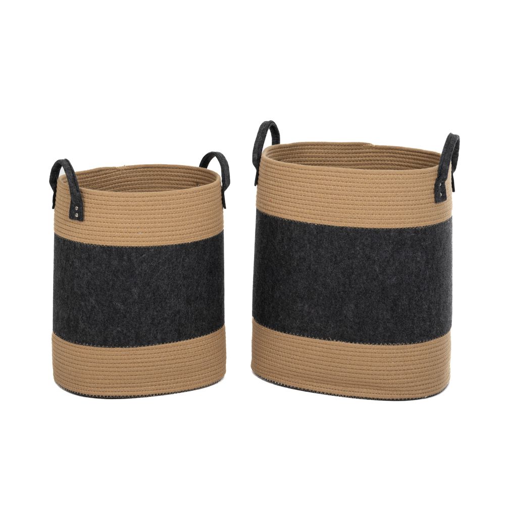 85773 ΣΕΤ 2 ΦΥΣΙΚΟ-ΓΚΡΙ ΤΣΟΧΙΝΟ ΥΦΑΣΜΑΤΙΝΟ ΔΙΑΦ.ΧΡΗΣΕΩΝ 43Χ50 38Χ45ΕΚ ΜΕ ΧΕΡΙ