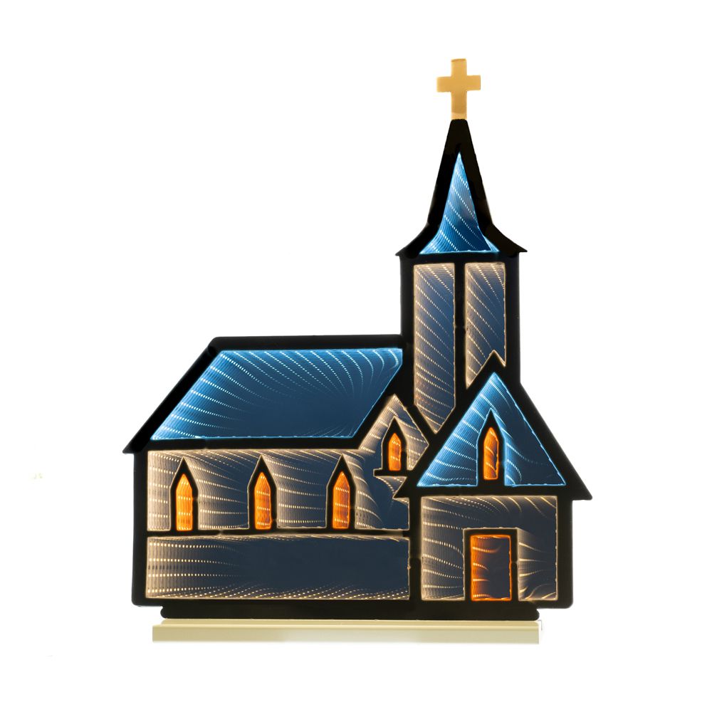 85875 INFINITY ΦΩΤΙΖΟΜΕΝΗ ΕΚΚΛΗΣΙΑ 51Χ60ΕΚ ΔΙΠΛΗΣ ΟΨΗΣ ΣΕ ΞΥΛΙΝΗ ΒΑΣΗ