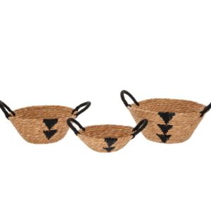 ΣΕΤ 3 ΨΑΘΙΝΟ ΚΑΛΑΘΙ ΜΕ ΜΑΥΡΑ ΧΕΡΟΥΛΙΑ ΚΑΙ ΣΧΕΔΙΑ 30Χ15  26Χ13  22Χ9ΕΚ