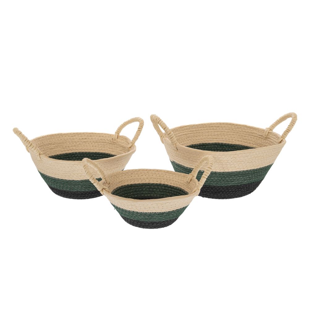 85971 ΣΕΤ 3 ΤΡΙΧΡΩΜΟ ΒΑΜΒΑΚΕΡΟ ΚΑΛΑΘΙ ΜΕ ΧΕΡΟΥΛΙΑ 30Χ15 26Χ13 22Χ9 ΕΚ