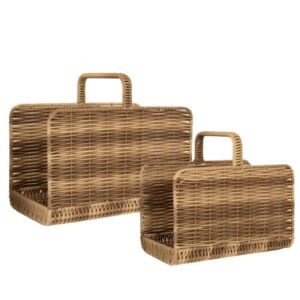 ΣΕΤ 2 ΚΑΛΑΘΙ ΑΠΟ ΠΛΑΣΤΙΚΟ ΡΑΤΑΝ ΜΕ ΧΕΡΟΥΛΙ  52Χ35Χ34  45Χ28Χ29ΕΚ