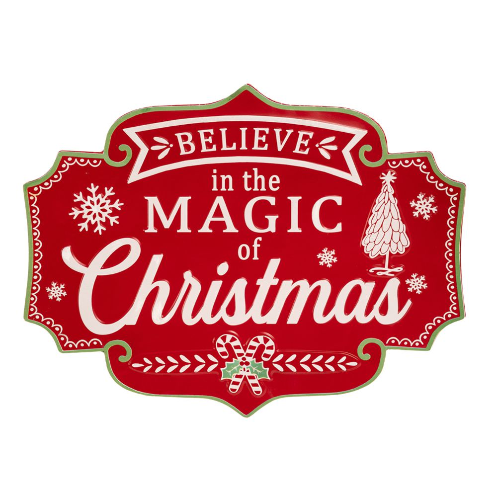 86084 ΚΟΚΚΙΝΗ ΜΕΤΑΛΛΙΚΗ ΤΑΜΠΕΛΑ MAGIC CHRISTMAS 61X46EK
