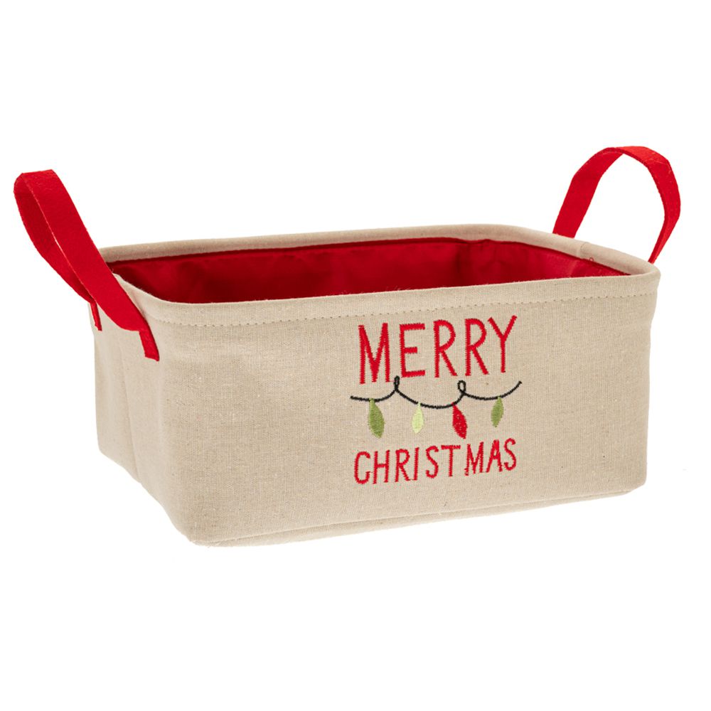 86175 ΕΚΡΟΥ ΥΦΑΣΜΑΤΙΝΟ ΚΑΛΑΘΙ 33Χ26Χ14ΕΚ MERRY CHISTMAS