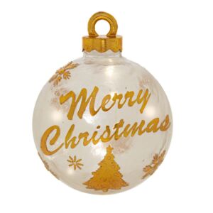 ΛΕΥΚΗ  ΧΡΥΣΗ ΠΟΛΥΡΕΖΙΝ ΜΠΑΛΑ MERRY CHRISTMAS Φ20Χ22 ΕΚ ΜΕ ΦΩΣ