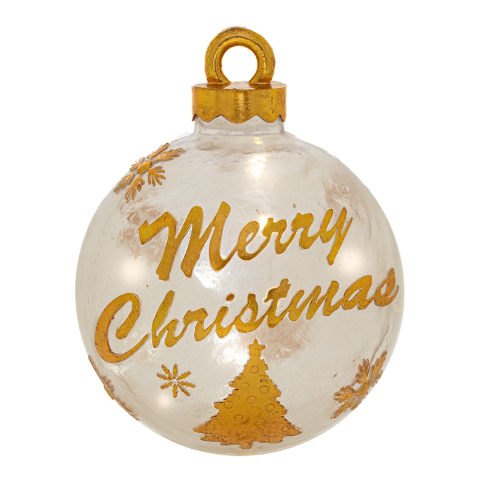 86830 ΛΕΥΚΗ ΧΡΥΣΗ ΠΟΛΥΡΕΖΙΝ ΜΠΑΛΑ MERRY CHRISTMAS Φ20Χ22 ΕΚ ΜΕ ΦΩΣ