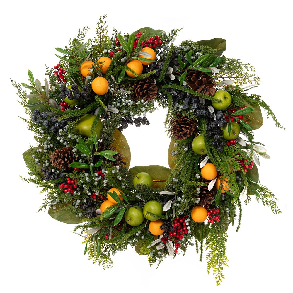 86863 ΠΡΑΣΙΝΟ ΣΤΕΦΑΝΙ ΜΕ ΑΠΟΞΗΡΑΜΕΝΑ ΦΡΟΥΤΑ 76Χ76Χ20ΕΚ