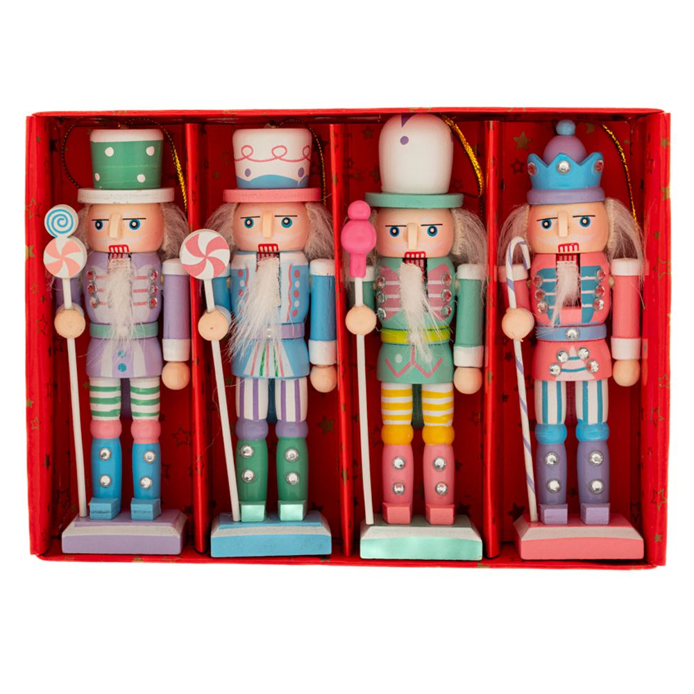 86872 ΣΕΤ 4 ΠΟΛΥΧΡΩΜΟΙ ΞΥΛΙΝΟΙ ΚΑΡΥΟΘΡΑΥΣΤΕΣ ΚΡΕΜΑΣΤΑ ΣΤΟΛΙΔΙΑ 13ΕΚ