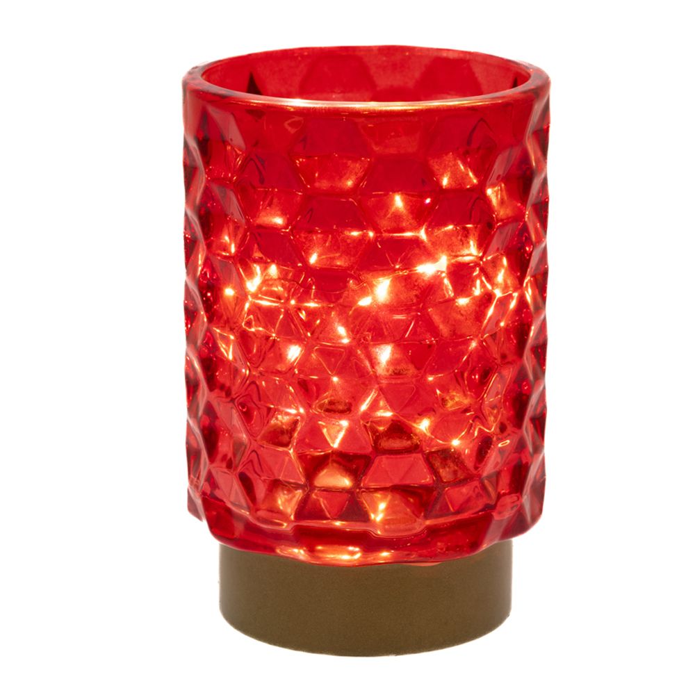 87077 ΚΟΚΚΙΝΗ LED ΓΥΑΛΑ ΜΕ 10 ΣΥΡΜΑ 9Χ13ΕΚ