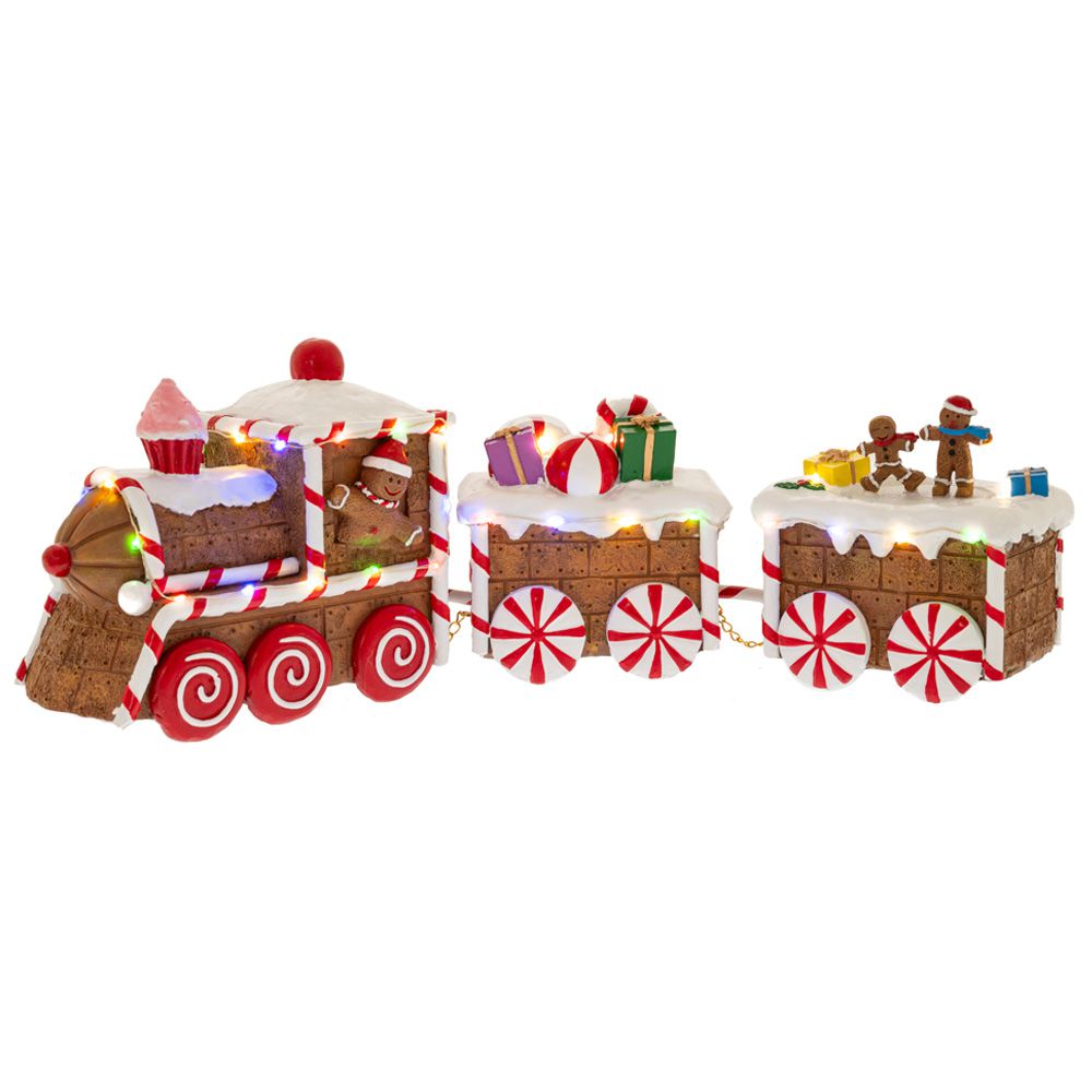 87126 ΦΩΤΙΖΟΜΕΝΟ GINGERBREAD ΤΡΑΙΝΟ 47Χ10Χ15ΕΚ ΜΠΑΤΑΡΙΑΣ