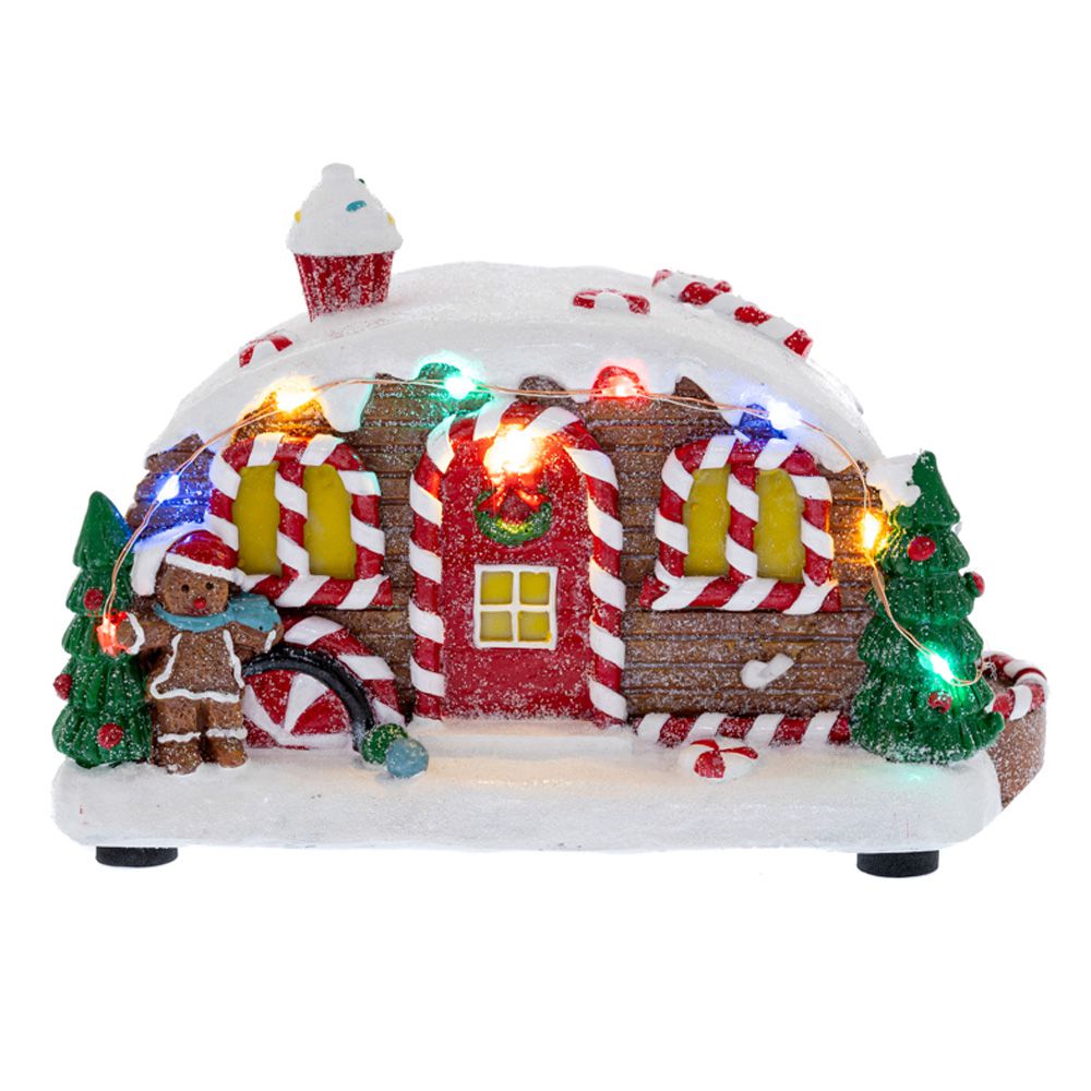 87128 ΦΩΤΙΖΟΜΕΝΟ GINGERBREAD ΤΡΟΧΟΣΠΙΤΟ 19Χ10Χ11ΕΚ ΜΠΑΤΑΡΙΑΣ