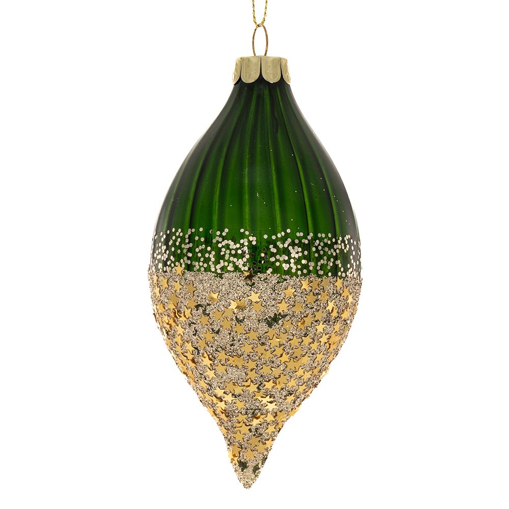 87647 ΣΕΤ 6 ΠΡΑΣΙΝΗ ΓΥΑΛΙΝΗ ΜΠΑΛΑ ΔΑΚΡΥ ΜΕ ΧΡΥΣΑ ΑΣΤΕΡΙΑ 6Χ13ΕΚ